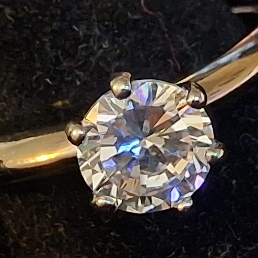 Sterling Silver CZ Solitaire Ring Size 11